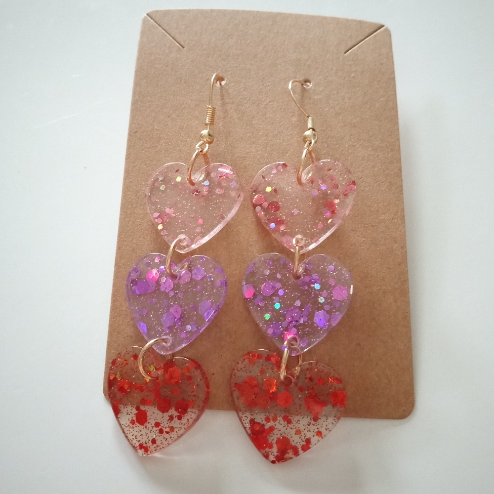 Heart-Shaped Multicolor Earrings